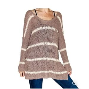 Free People Greenwich Village pullover striped sweater size medium